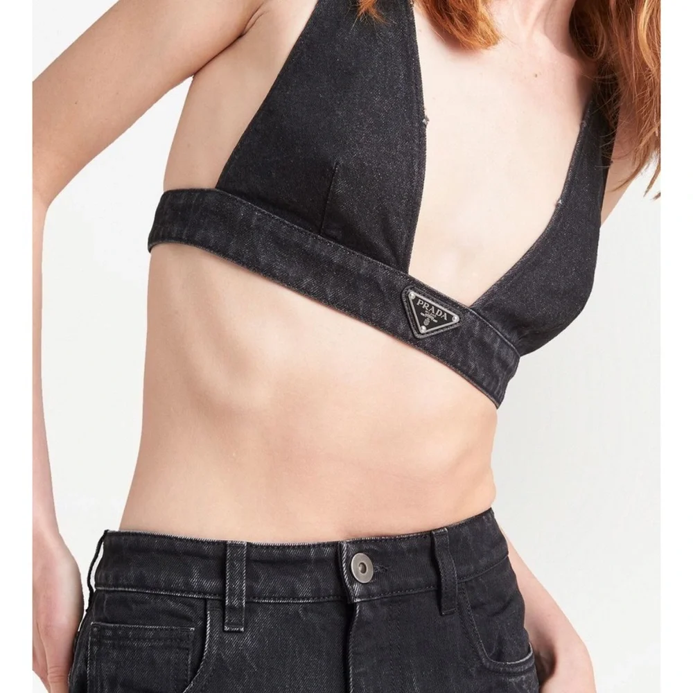 Prada Denim V-Neck Bralette - Picture 3 of 7